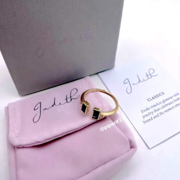 Brand New in Box Judith Ripka Classic 14K Gold Sapphire & Diamond Ring - Picture 9 of 9